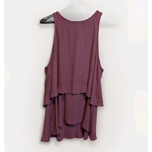 Free People Plum Layered Swing Tunic Mini Dress Womens Medium Boho